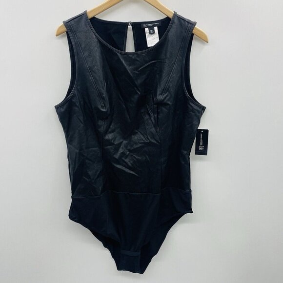 INC International Concepts Womens XXL Faux Leather Bodysuit in Black $50 118 - Picture 3 of 10